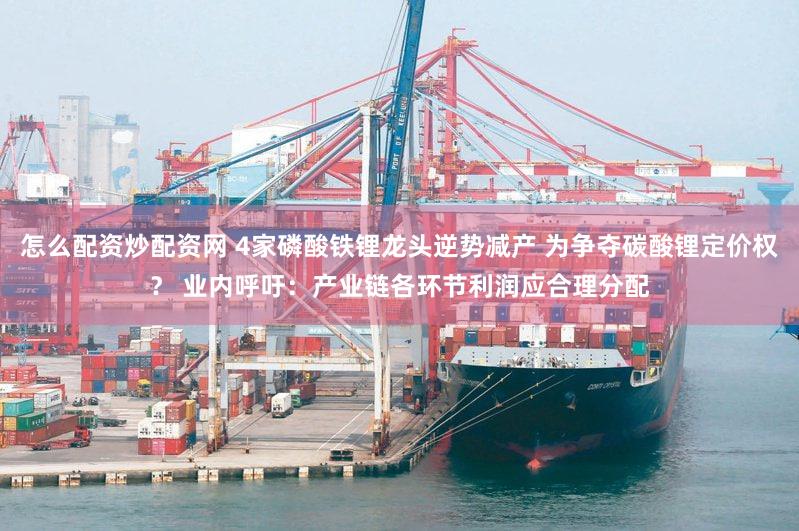 怎么配资炒配资网 4家磷酸铁锂龙头逆势减产 为争夺碳酸锂定价权? 业内呼吁:产业链各环节利润应合理分配